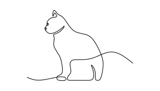 Simple Cat  Line Drawing: Fun Way to Explore Pet Shapes and Improve Focus