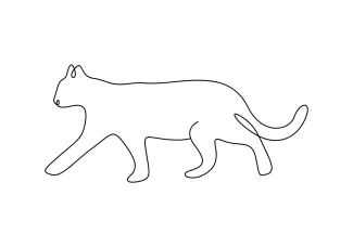 Easy  Line Drawing of a Cat: Great for Practicing Animal Form and Calm Shapes