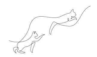 Simple  Line Cat Illustration for Artists of All Ages and Experience Levels