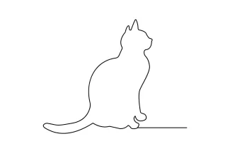 Learn Cat Drawing with One Line: Great for Fine Motor Skill and Animal Form Practice