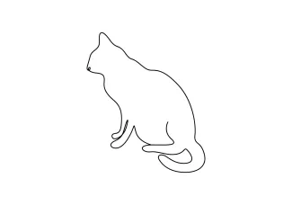 Simple Cat Drawing in One Line: Great for Learning Pet Shapes and Artistic Control