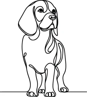 Beagle Dog in One Line – Simple Drawing Style to Learn Animal Shapes