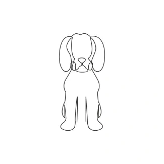 "Minimalist Beagle Puppy Sketch: Expressing Curiosity and Energy with One Line Art"