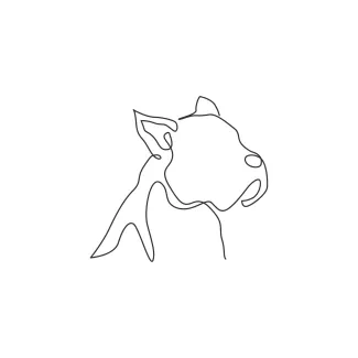 "Minimalist Boxer Head Illustration: Capturing Distinctive Features and Strength with One Line Art"