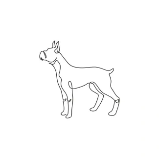 "Minimalist Boxer Sketch: Capturing Strength and Playfulness with One Line Art"