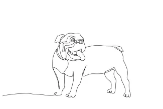 One Line Bulldog Portrait – Draw Popular Pets with Simple Lines