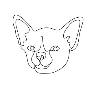 Chihuahua in One Line: Practice Tiny Dog Drawing with Simple Shapes