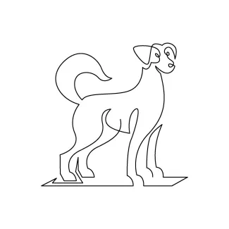 Abstract One Line Dog Drawing – Explore Creative Dog Shapes with Simplicity