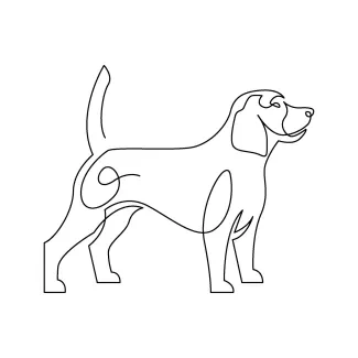 Basic One-Line Dog Outline: Practice with Pet Figures