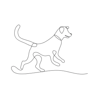 Simple Dog Drawing in One Line: Learn to Draw Familiar Animals Easily