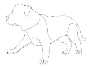 One-Line Drawing: Loyal Dog Design for Simple Art Sessions