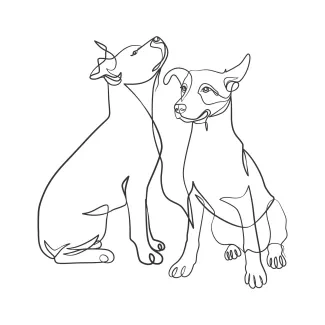 "Simple One Line Dog Drawing: A Beginner-Friendly Approach to Animal Sketching"