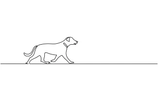 One-Line Dog Form: Explore Silhouette and Simplicity