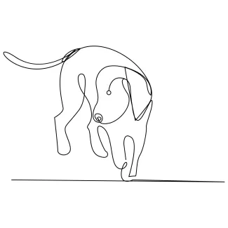 Simple One Line Drawing of a Friendly Dog: Fun Pet Art for Kids and Beginners