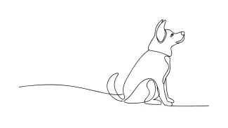 General One Line Dog Drawing – Practice Animal Shapes with Minimal Effort