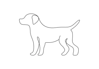 Dog in Motion: One-Line Drawing for Simple Animation Practice