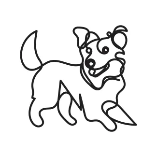 One-Line Pet Drawing: Simple Dog Shape for Art Practice