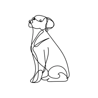 Dog in One Line: A Simple Drawing of a Common Companion
