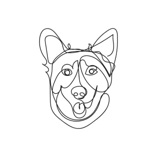 Friendly Dog Drawing: One Line, One Happy Pet