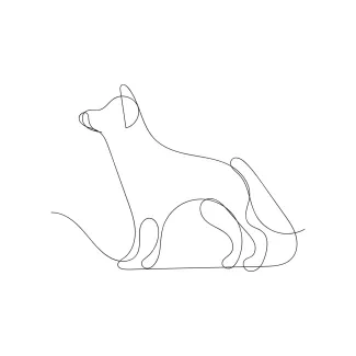 Dog Dog Outline in One Line: Simple Animal Drawing for All Ages