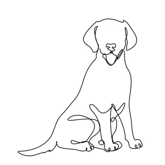 "Continuous Line Dog Drawing: Capturing Strength and Elegance with Minimalist Art"