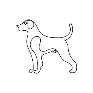 Dog in Continuous Line: Simple Drawing for Young Artists