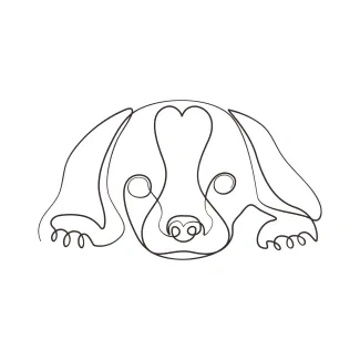 One Line Drawing of a Friendly Dog: Easy Pet Art for All Ages