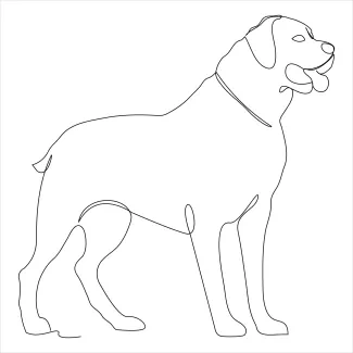 "One-Line Dog Sketch: A Minimalist Approach to Capturing Pet Expressions and Charm"
