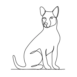 "Minimalist Dog Drawing: A One-Line Study of Canine Elegance and Motion"