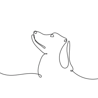 Easy Dog Outline: Practice Animal Drawing with One Line