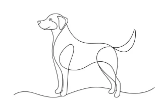 Calm Dog Pose: Practice Simple Animal Drawings in One Line