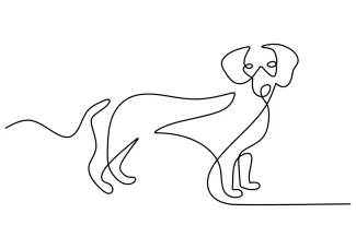 Dog One Line Dog Drawing Practice: Fun Pet Shapes for Beginner Artists