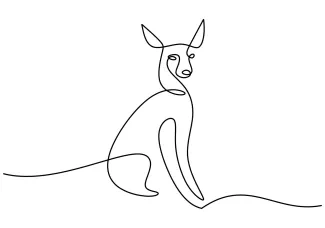 Dog Standing Dog in One Line: Learn to Draw Full Animal Shapes with Ease