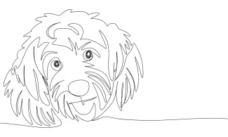 One-Line Dog Drawing: A Loyal Pet in Minimal Form