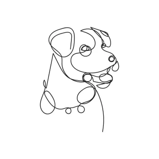 Minimal Dog Drawing: Simple and Modern One-Line Art