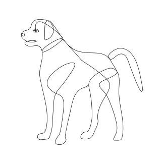 Dog Simple One-Line Dog Sketch: Improve Animal Drawing with Minimal Shapes