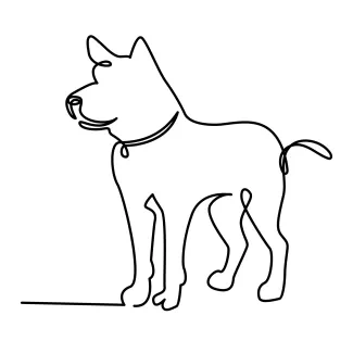 "Minimalist Pet Drawing: Expressing a Dog’s Spirit with One Simple Line"