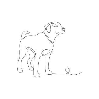 Easy One Line Drawing of a Pet Dog – Great Starter Sketch for Beginners