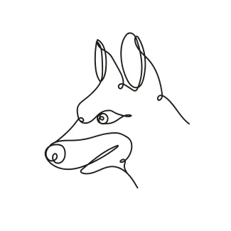 "One Line Pet Dog Illustration: Expressing Loyalty and Presence with Minimalist Techniques"
