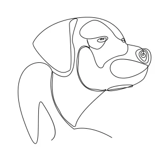 "One-Line Dog Portrait: Minimalist Art for Pet Lovers"