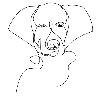 "Simple Line Drawing Dog: Capturing a Pet’s Personality with Minimalism"
