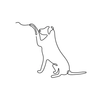 Minimalist One Line Drawing of a Playful Dog – For Clean, Clear Practice