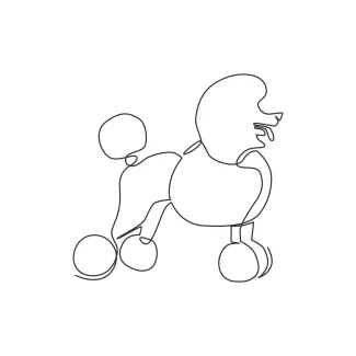 Dog Puppy "One Line Puppy Drawing: Capturing Playfulness and Energy with Minimalist Art"