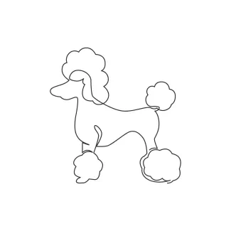 "Minimalist Puppy Sketch: Expressing Energy and Joy in One Line Art"