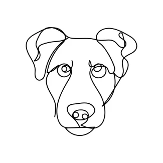 Dog in Simple Line Drawing: Practice Pet Art with Ease