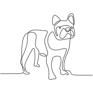 Dog Standing "One Line Standing Dog Sketch: Depicting Strength and Confidence with Minimalist Techniques"