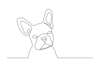 Happy Pet Dog Portrait "Continuous Line Happy Dog Portrait: A Quick and Fun Drawing Challenge"