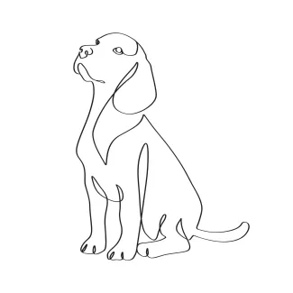 Dog Looking Up in One Line: Expressive and Gentle Drawing Practice