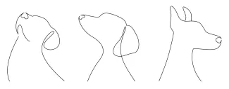 Three Dogs One Line Drawing – Sketch a Group with Simple Technique