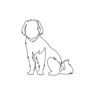 Simple Puppy Dog "One Line Simple Puppy Illustration: Depicting Joy and Liveliness with Minimalist Techniques"